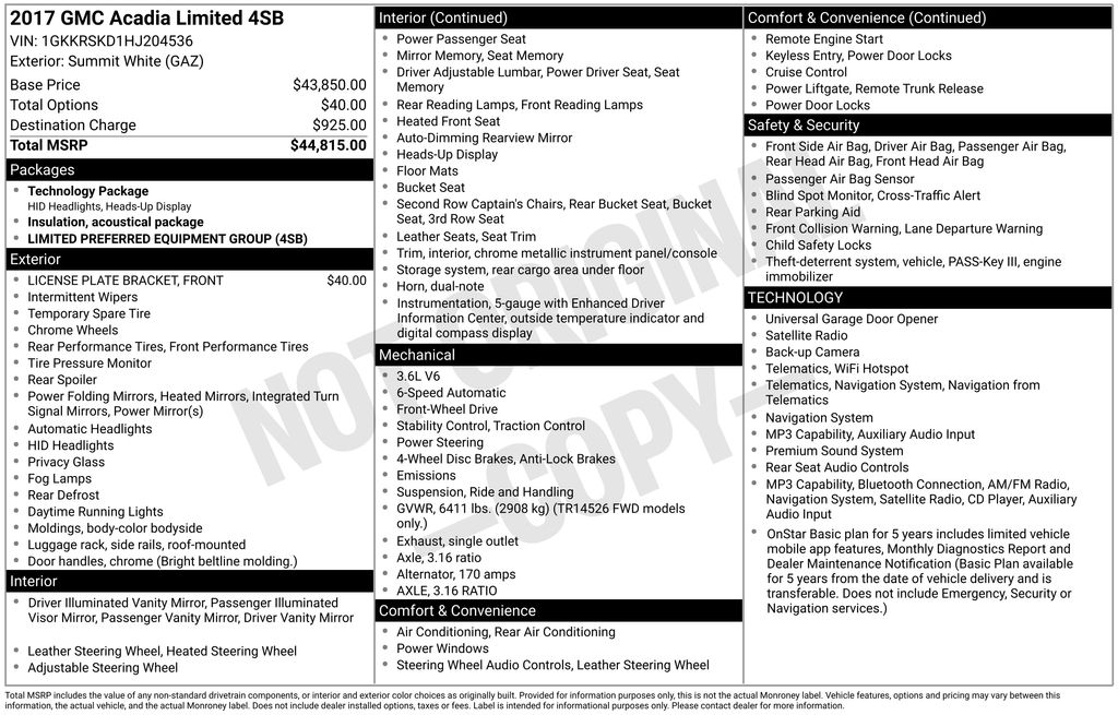 2017 GMC Acadia Limited Limited photo 2