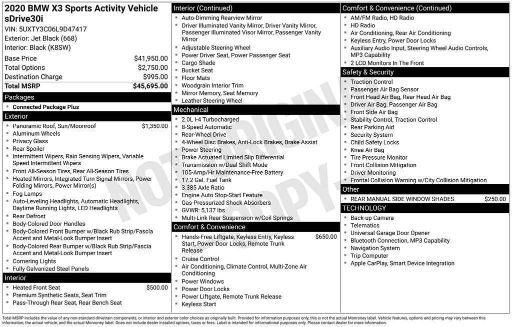 2020 BMW X3 sDrive30i photo 2