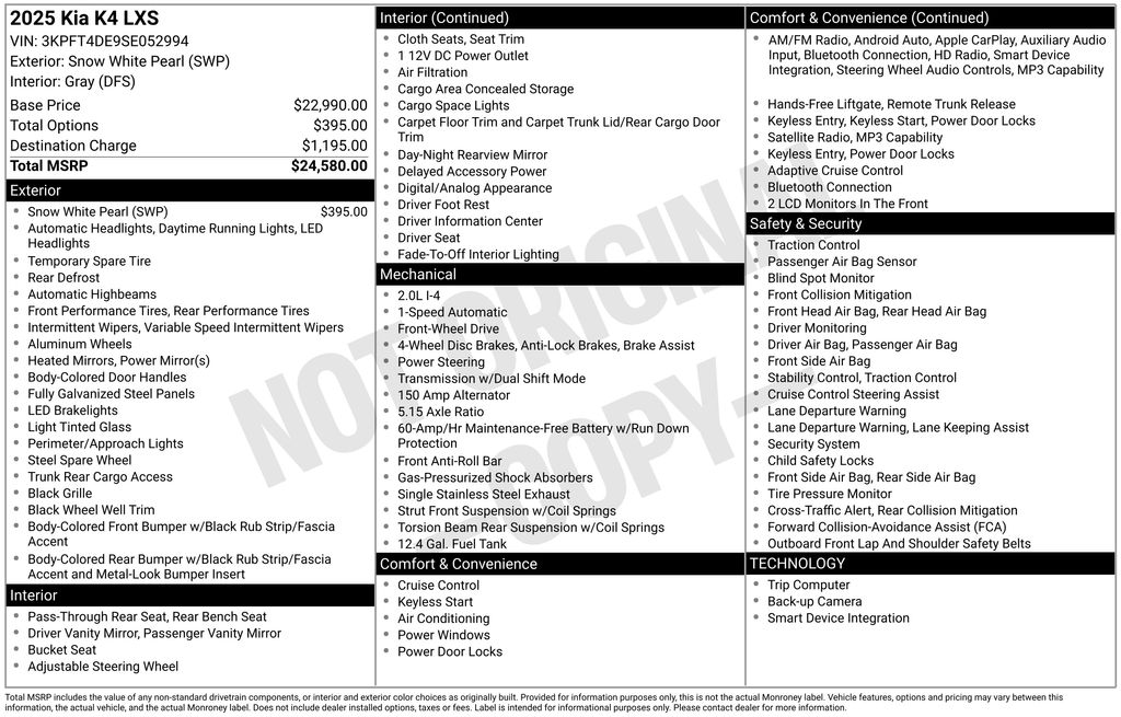 2025 Kia K4 LXS photo 2