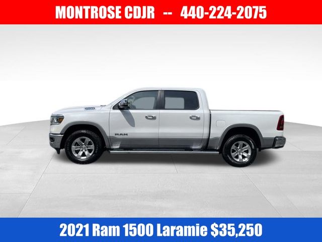 Used 2021 RAM Ram 1500 Pickup Laramie with VIN 1C6SRFJT0MN805944 for sale in Kingsville, OH