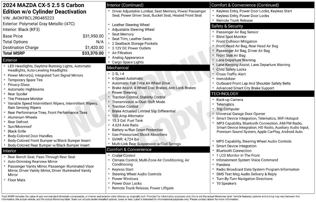 2024 Mazda CX-5 S Carbon Edition - Photo 59