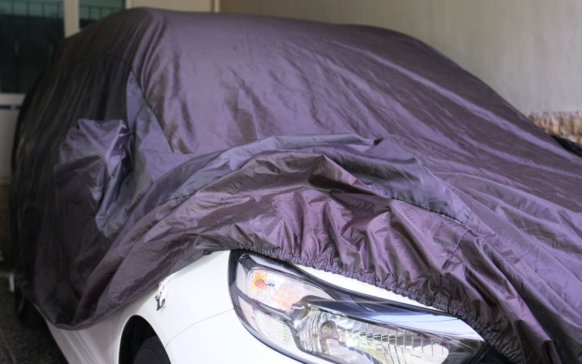 car with car cover on