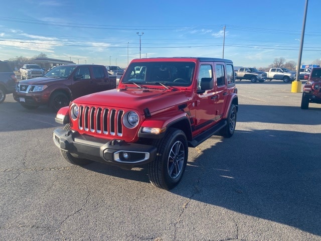 Used 2023 Jeep Wrangler 4-Door Sahara with VIN 1C4HJXEN1PW702672 for sale in Sikeston, MO