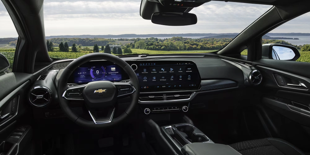 2026 Chevrolet Blazer EV interior with 17.7-inch touchscreen and driver display