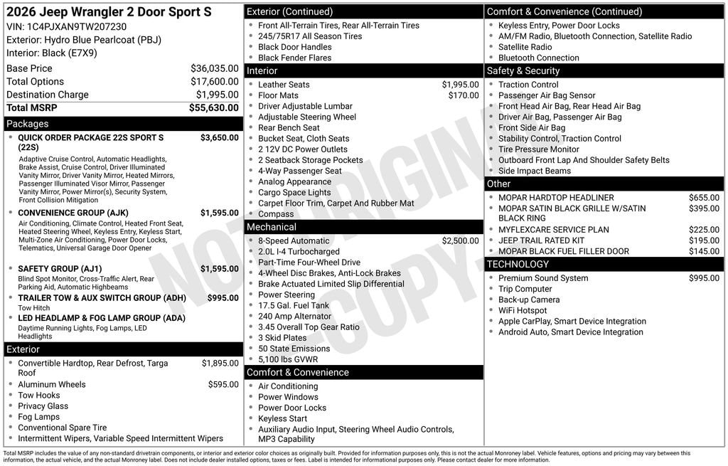 New 2026 Jeep Wrangler Sport Sport Utility