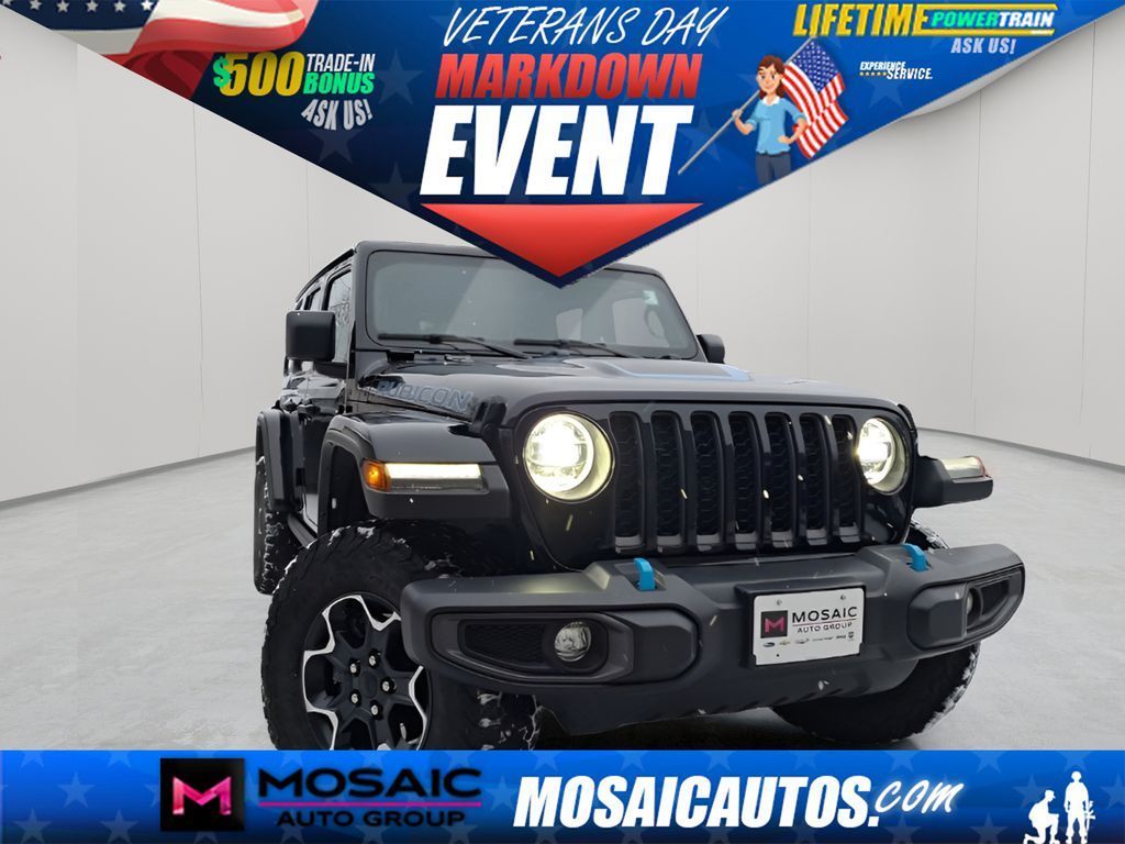 Used 2022 Jeep Wrangler Unlimited Rubicon 4XE with VIN 1C4JJXR60NW228277 for sale in Zumbrota, Minnesota