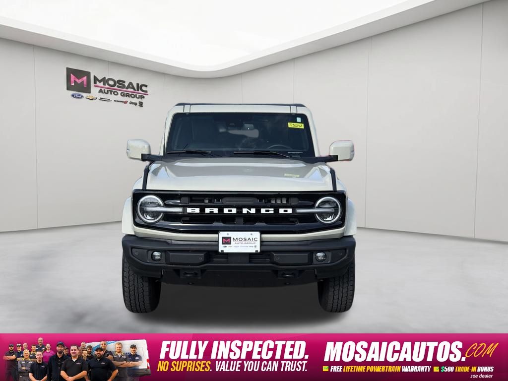 Used 2025 Ford Bronco 4-Door Outer Banks with VIN 1FMEE8BP1SLB59056 for sale in Zumbrota, Minnesota