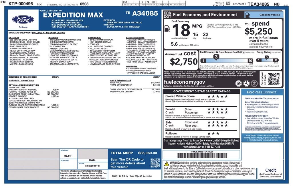New 2026 Ford Expedition Max Platinum SUV