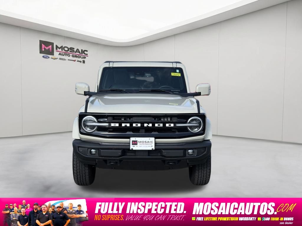 Used 2025 Ford Bronco 4-Door Outer Banks with VIN 1FMEE8BP1SLB59056 for sale in Zumbrota, Minnesota