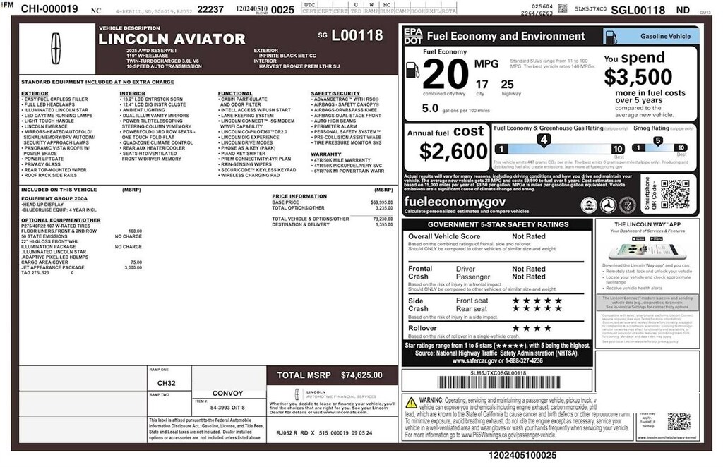 Used 2025 Lincoln Aviator Reserve AWD SUV