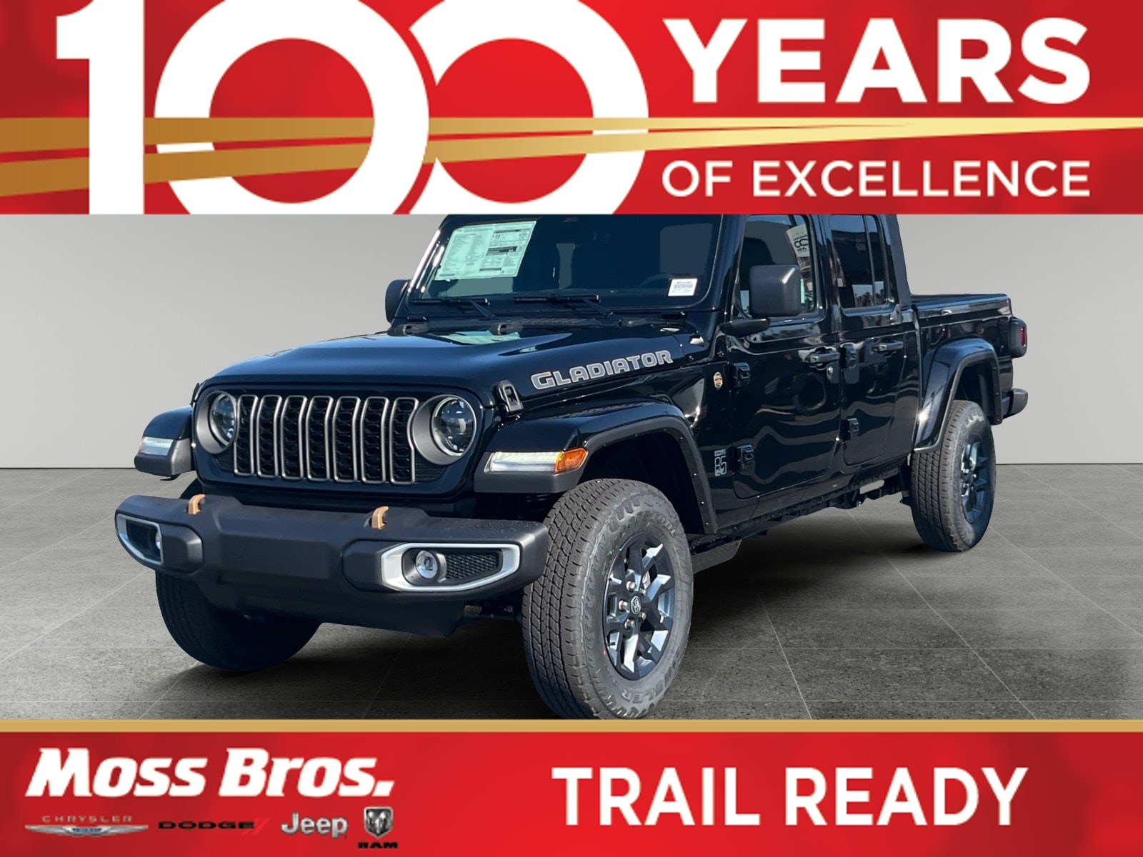Black 2026 Jeep Gladiator Pickup Truck Four-Wheel Drive 8-Speed Automatic