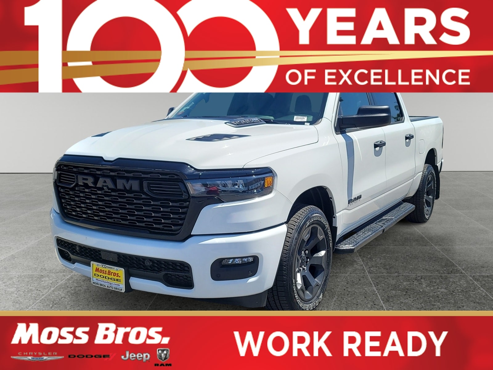 Bright White 2026 RAM 1500 Pickup Truck Four-Wheel Drive Automatic