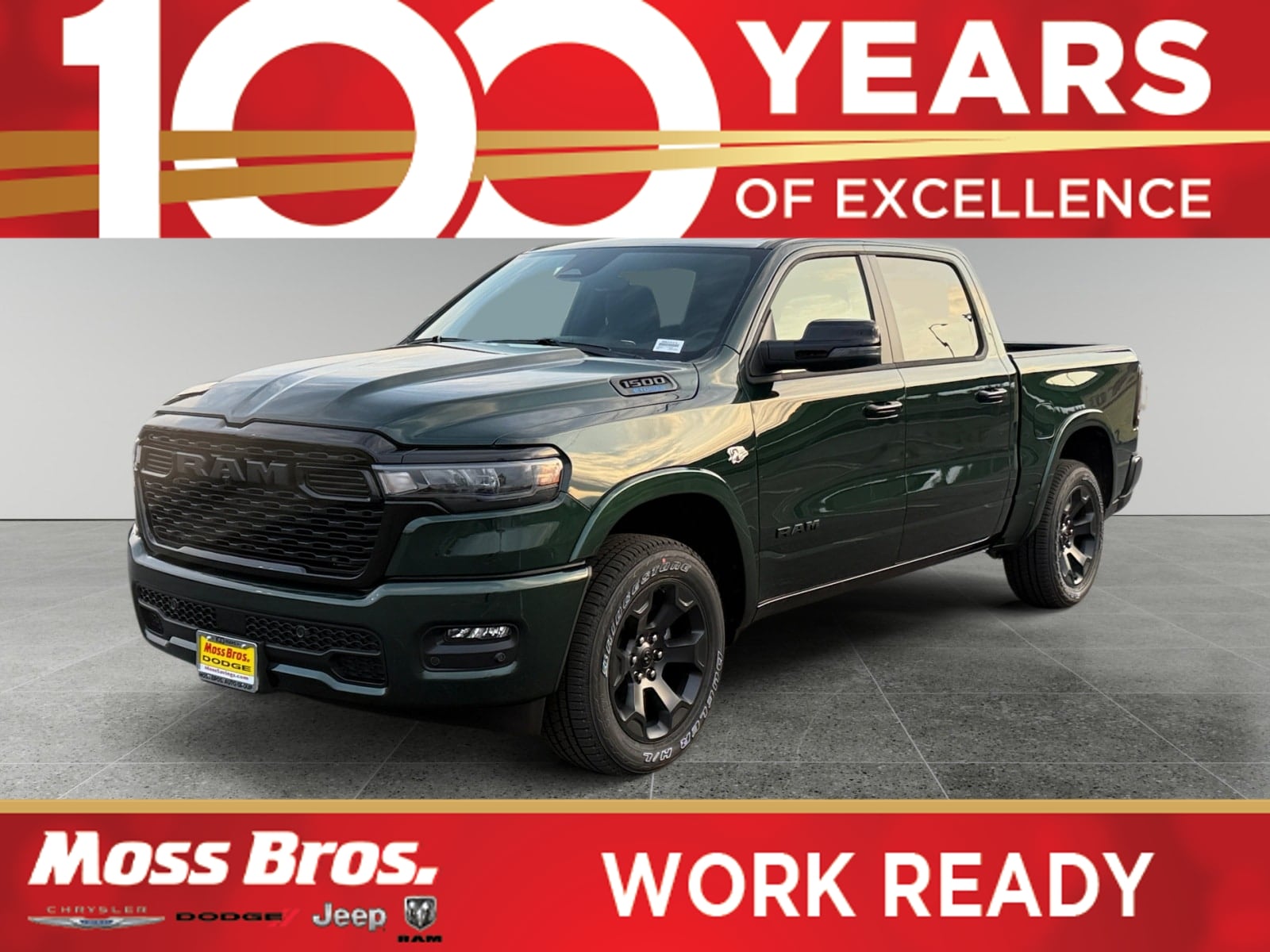 Serrano Green 2026 RAM 1500 Pickup Truck Four-Wheel Drive Automatic
