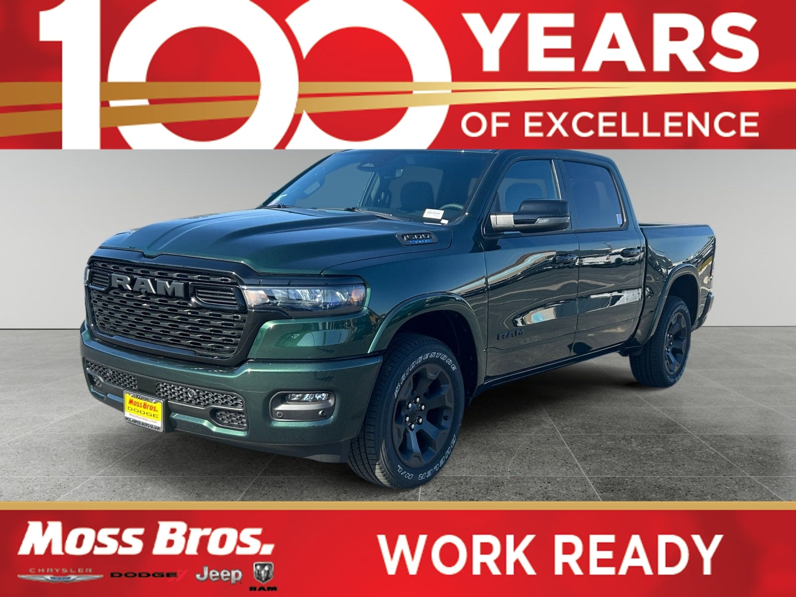 Serrano Green 2026 RAM 1500 Pickup Truck Four-Wheel Drive Automatic
