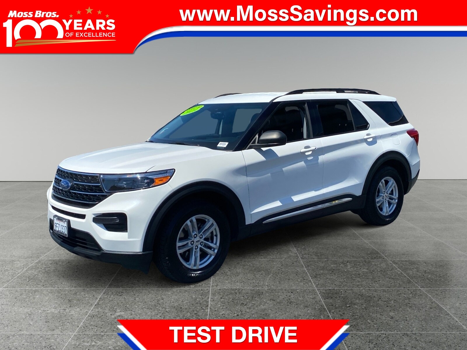 White Metallic 2023 Ford Explorer SUV / Crossover Rear-Wheel Drive Automatic