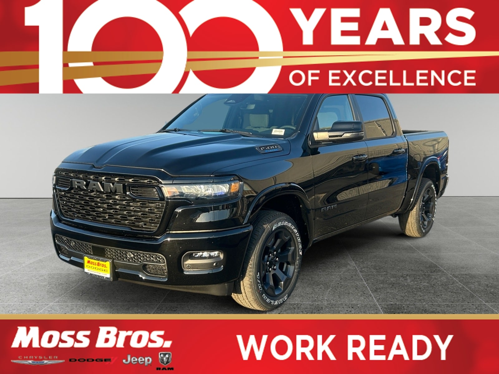 Diamond Black Crystal Pearlcoat 2026 RAM 1500 Pickup Truck Four-Wheel Drive Automatic