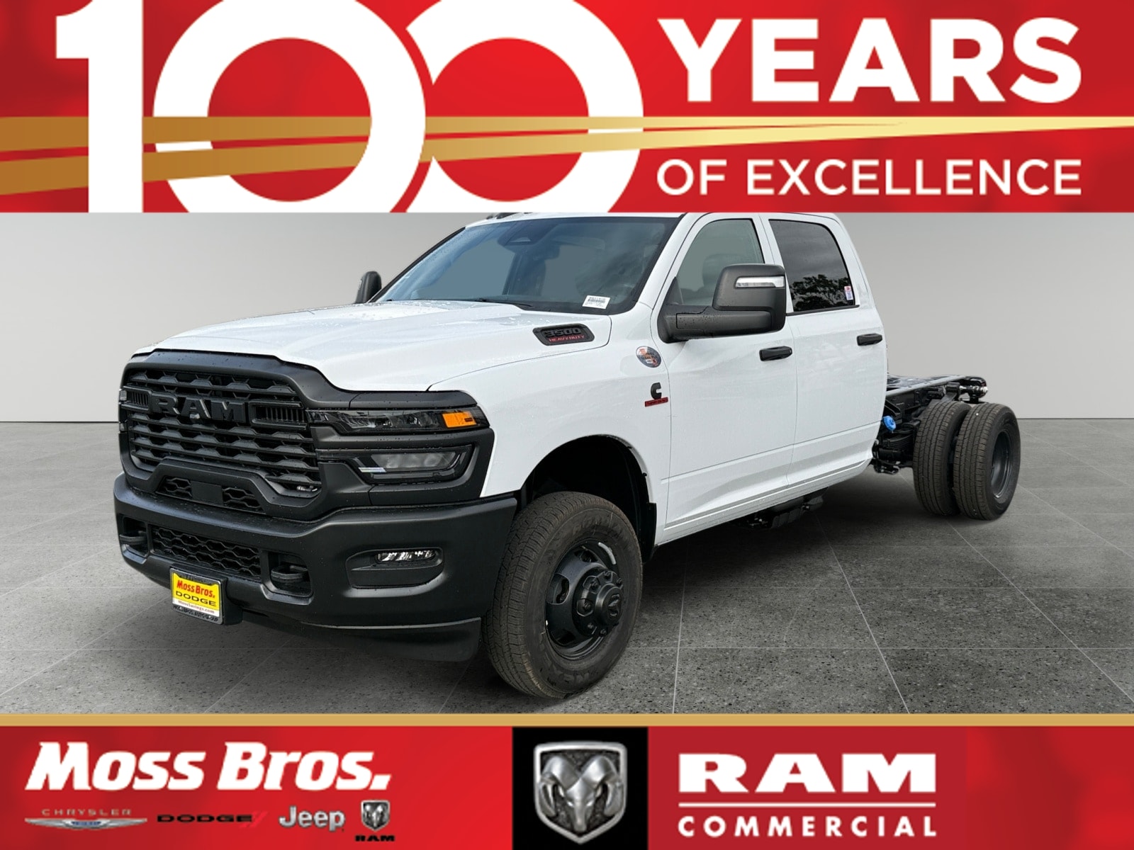 BRT White 2026 RAM 3500 Chassis Pickup Truck 4X2 8-Speed Automatic