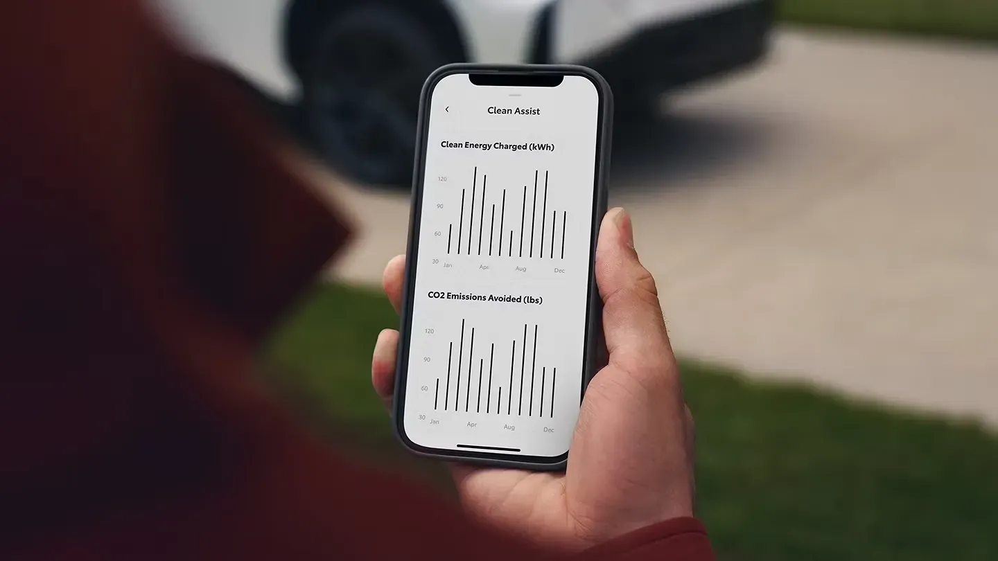 Clean Assist shown in use on a smartphone with the Lexus app.