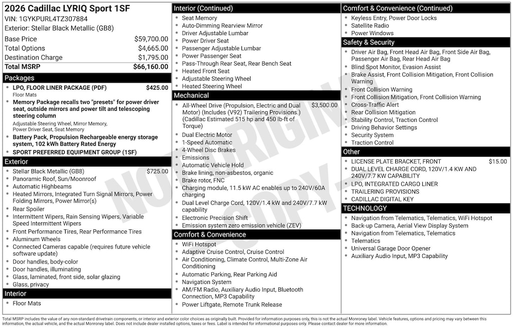 New 2026 CADILLAC LYRIQ Sport SUV