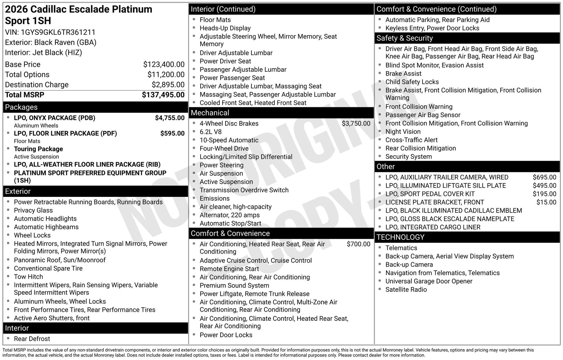 2026 Cadillac Escalade Platinum Sport 4WD's photo