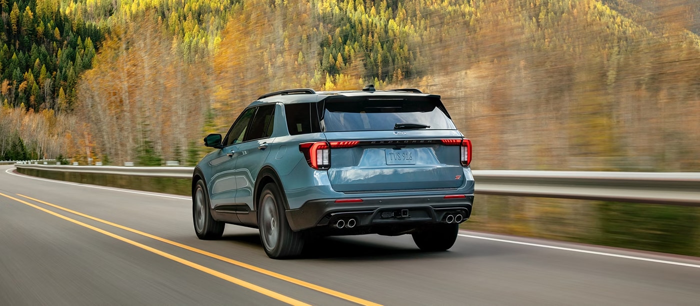 2026 Ford Explorer Driving Down a Road