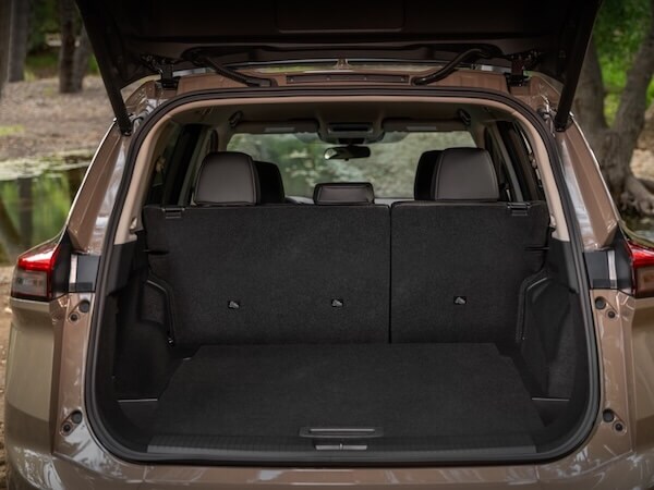 Rear cargo area of the 2026 Nissan Rogue showing flexible storage space for luggage, groceries, and everyday gear.