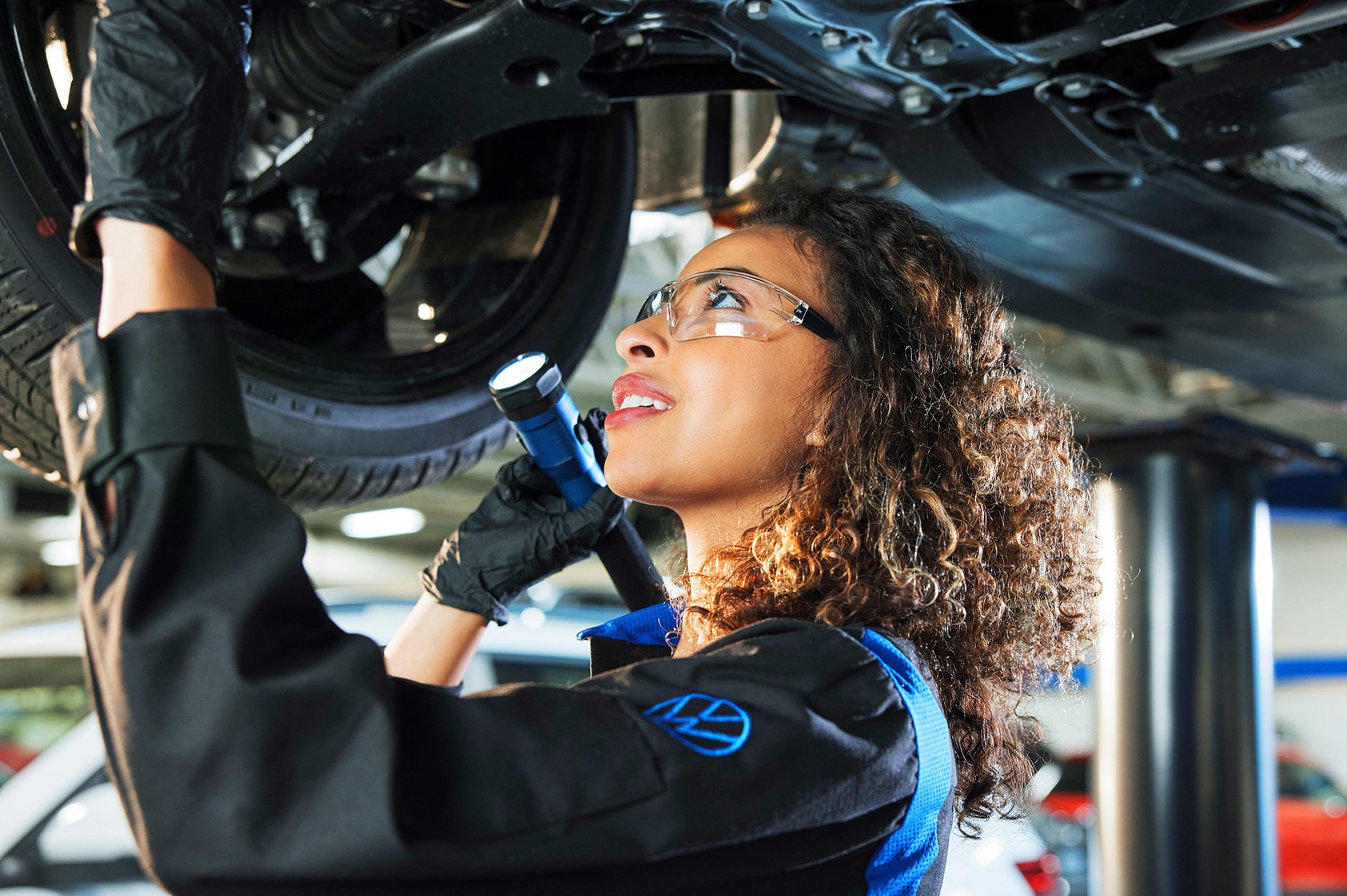 Volkswagen Technician Undercarriage Inspection