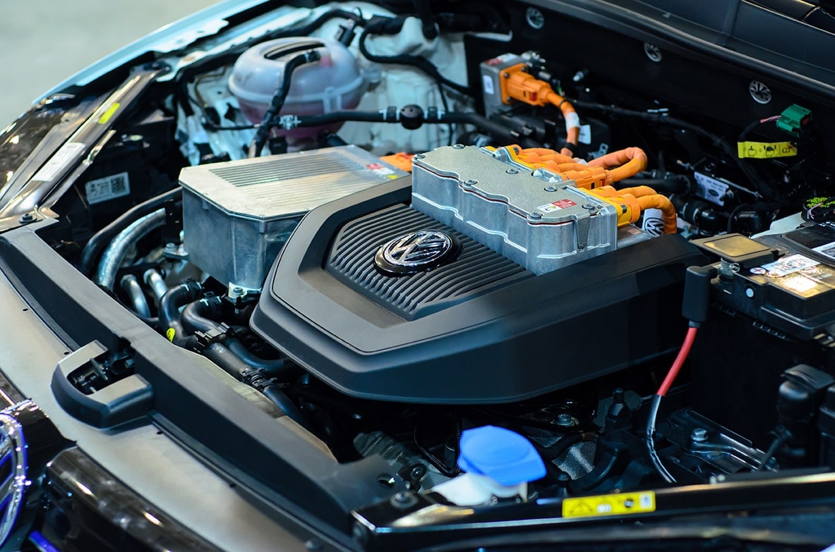Volkswagen being serviced