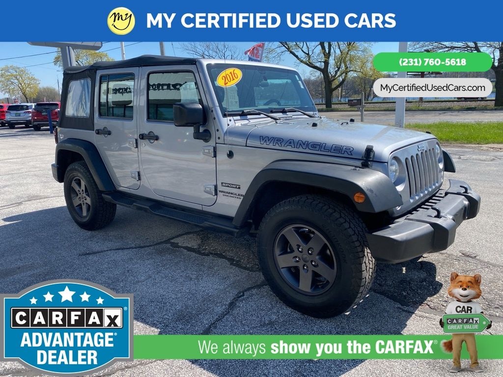 Used 2016 Jeep Wrangler JK Unlimited Sport 4X4 SUV