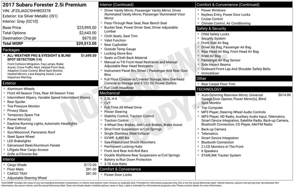 Used 2017 Subaru Forester 2.5i Premium SUV