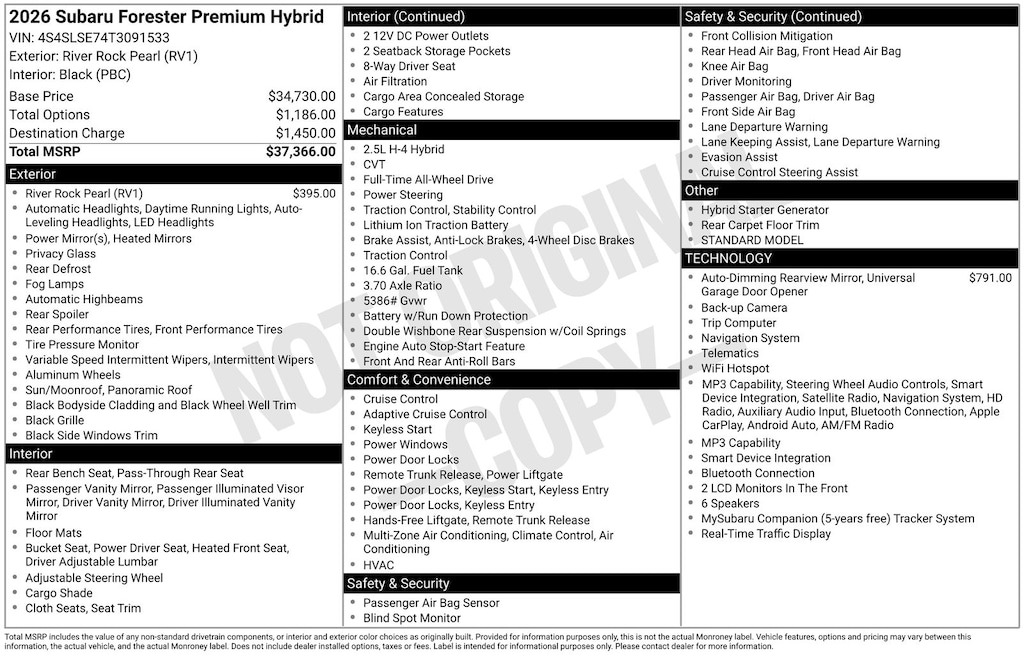 Used 2026 Subaru Forester Premium Hybrid SUV