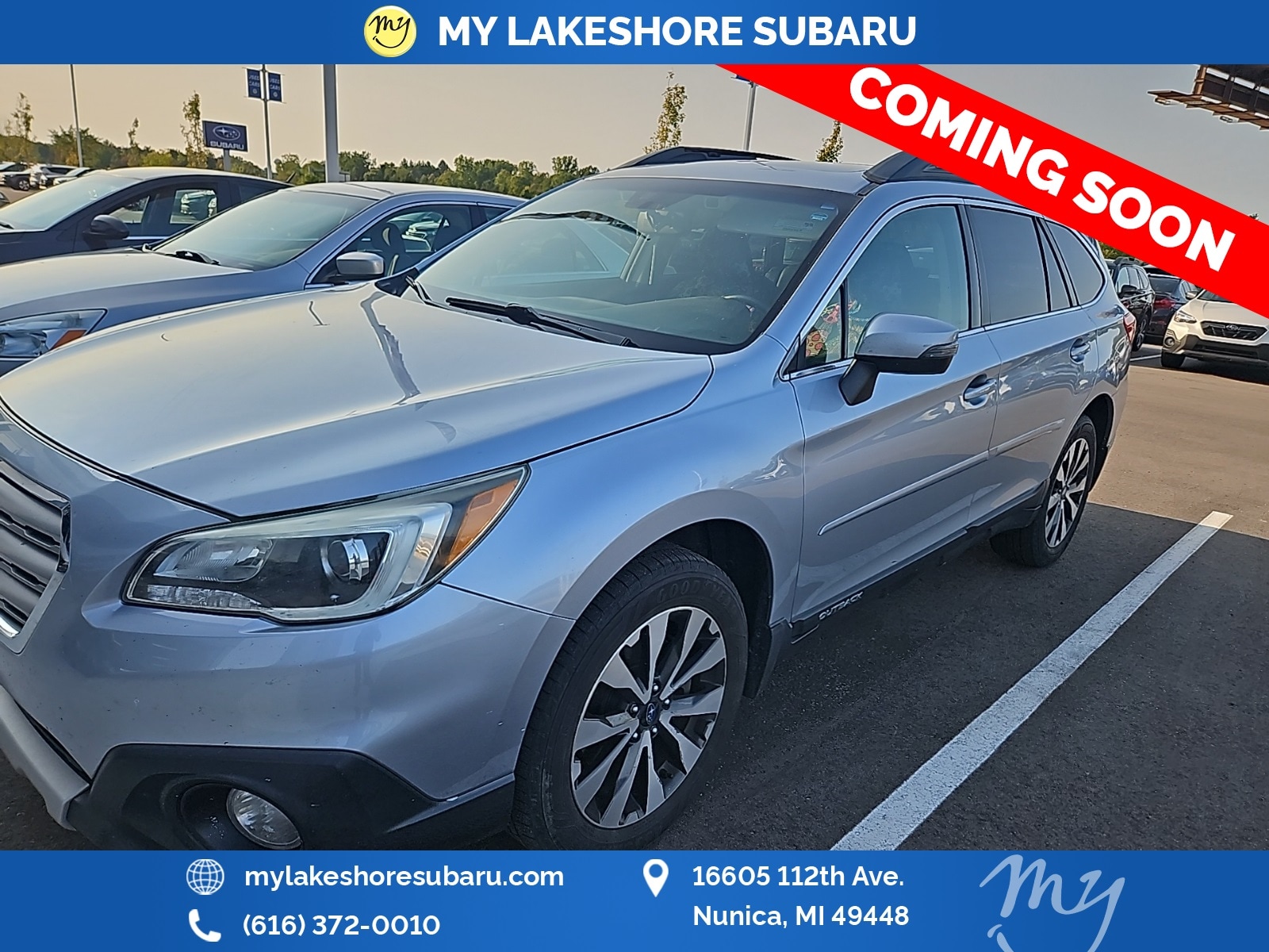 Used 2015 Subaru Outback Limited with VIN 4S4BSENC0F3329321 for sale in Nunica, MI
