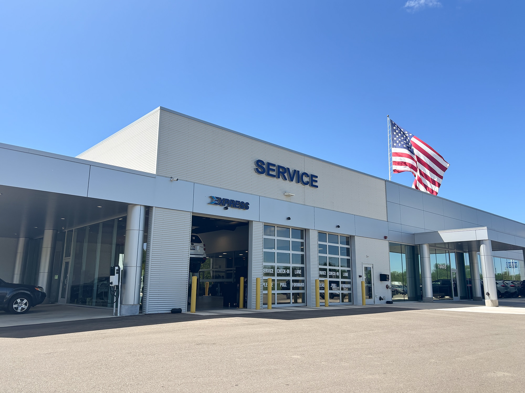 Subaru vehicle dropped off for service