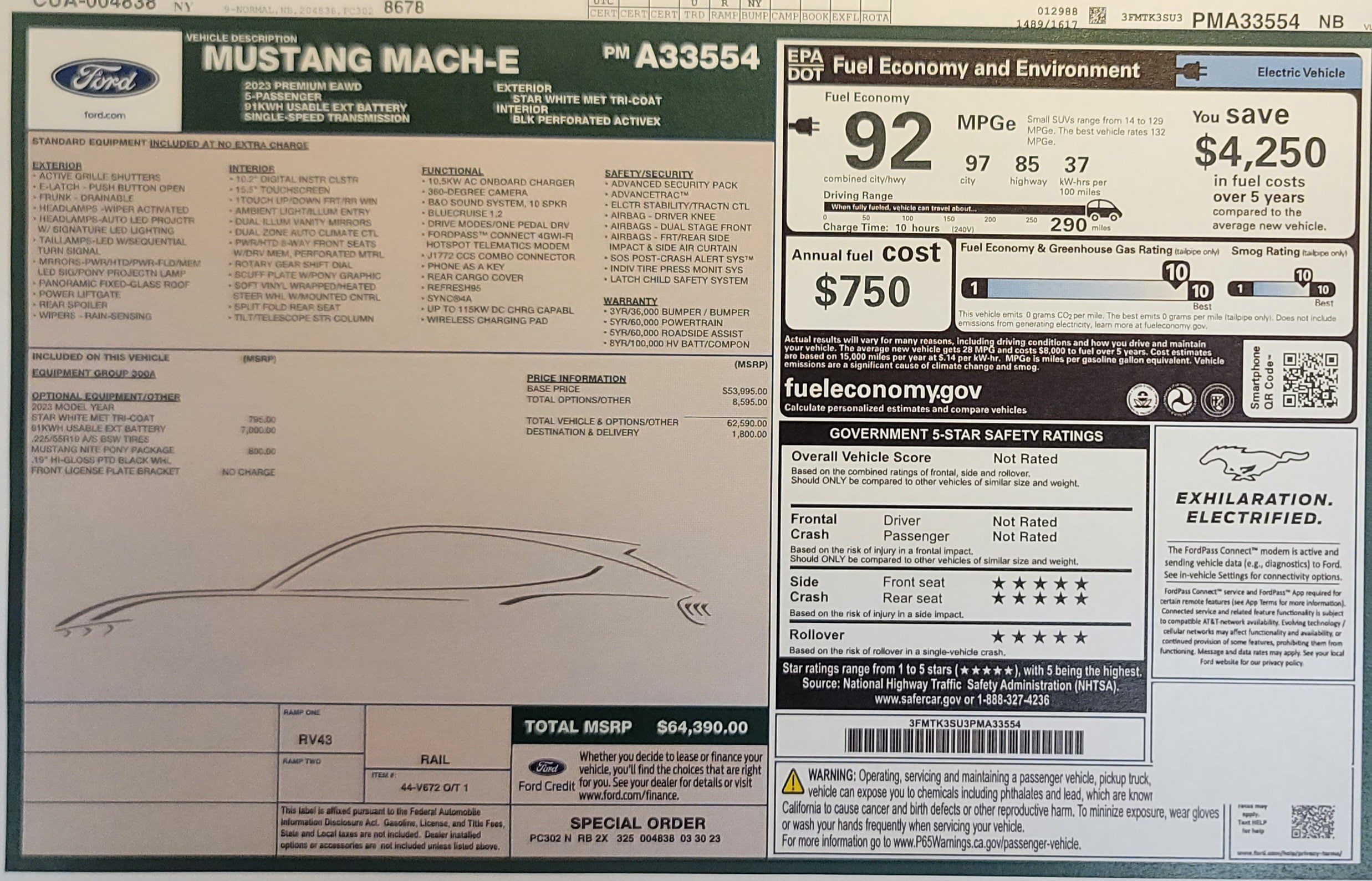 Used 2023 Ford Mustang Mach-E Premium AWD with VIN 3FMTK3SU3PMA33554 for sale in Elkton, VA