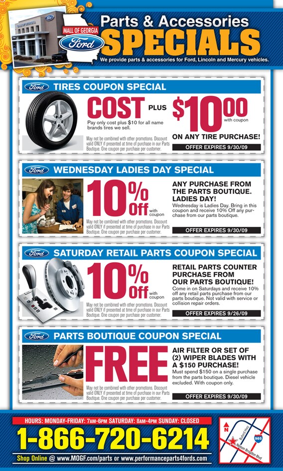 Parts and Accessories Specials