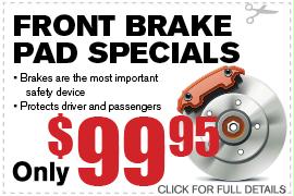 Front Brake Pad Specials