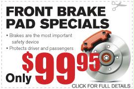 Front Brake Pad Specials