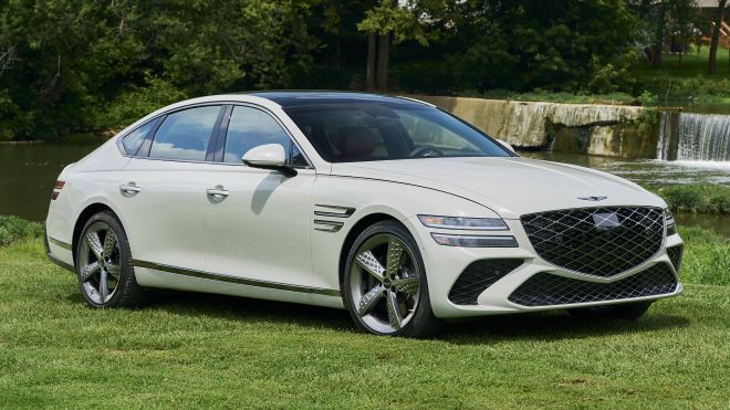 New G80 Front Shot Genesis G80 midsize luxury sedan