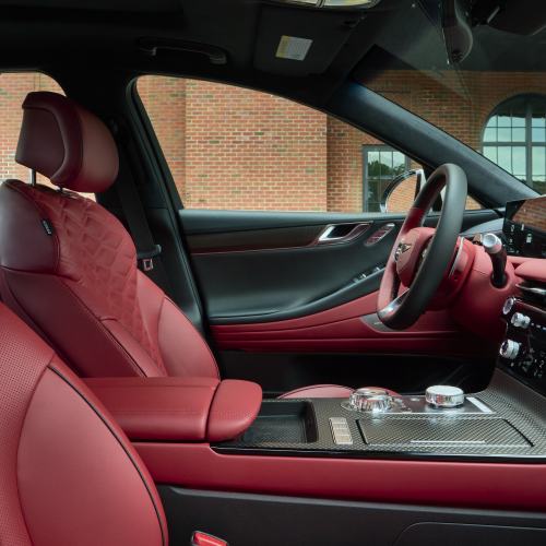 G80 front seat space sit in G80 at Genesis dealer