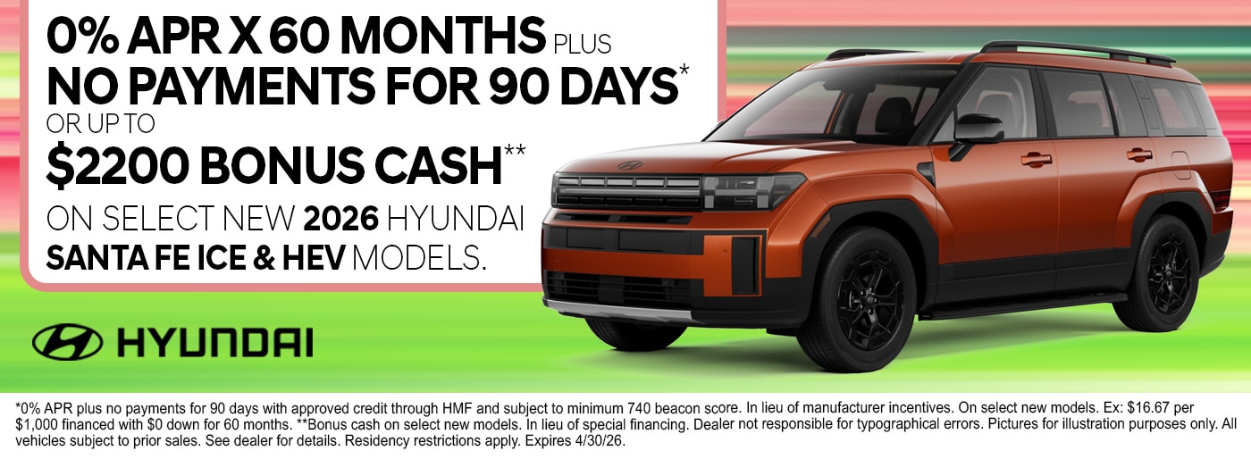 Hyundai Incentives April