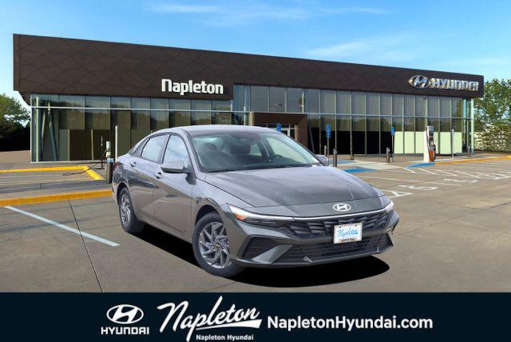 New 2026 Hyundai Elantra Hybrid Blue Sedan