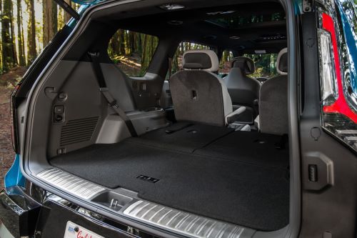 Kia SUV Trunk with rear seats down Kia EV9 Cargo Space