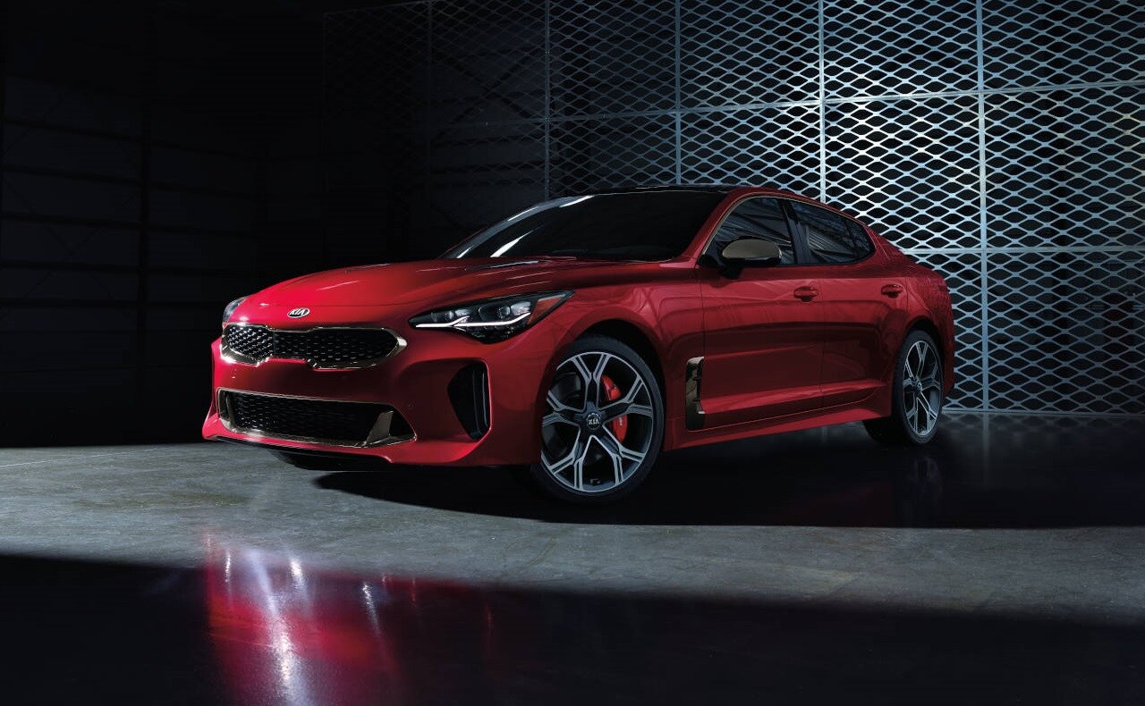 2018 Kia Stinger.jpg Kia Stinger GT Sports Coupe In Shadowy Garage