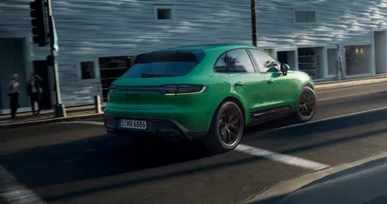green porsche macan rear panel