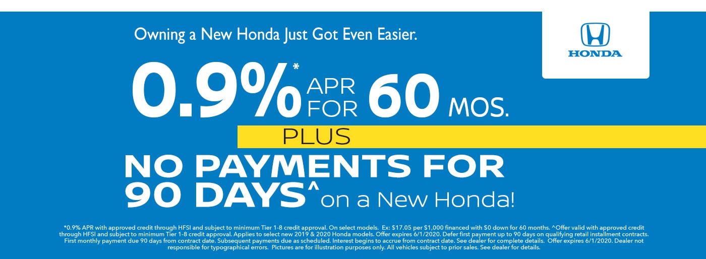 No Payments for 90 Days and Special Honda Loyalty Offer Napleton's