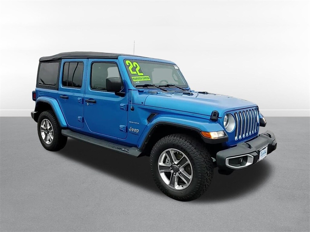 Used 2022 Jeep Wrangler Unlimited Sahara with VIN 1C4HJXEG7NW180712 for sale in Arlington Heights, IL