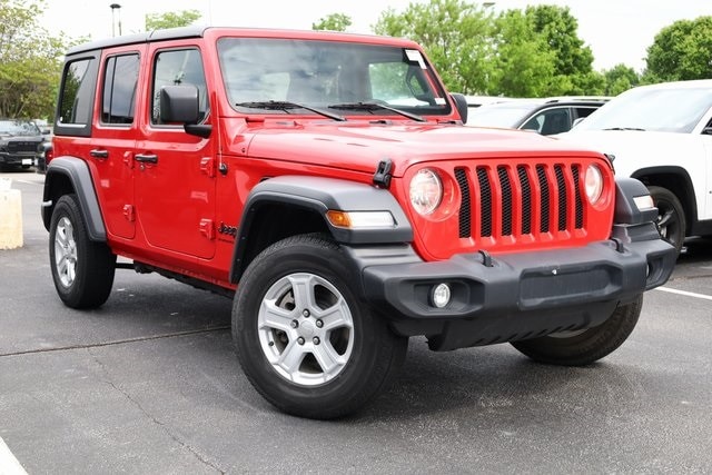 Used 2023 Jeep Wrangler 4-Door Sport S with VIN 1C4HJXDN9PW598448 for sale in Arlington Heights, IL