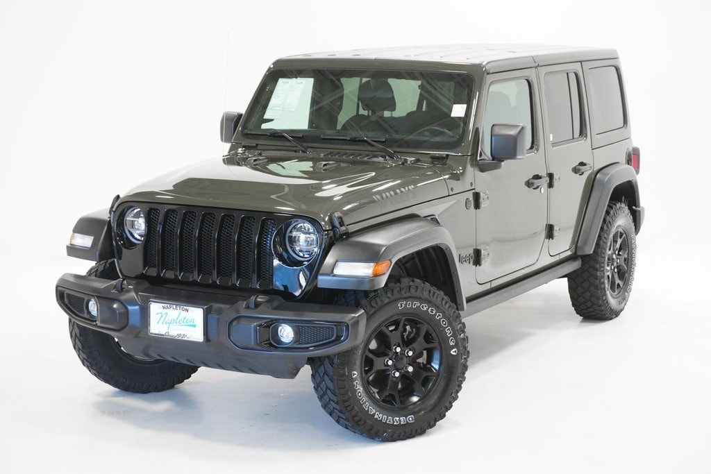 Used 2021 Jeep Wrangler Unlimited Willys with VIN 1C4HJXDG6MW741370 for sale in Arlington Heights, IL