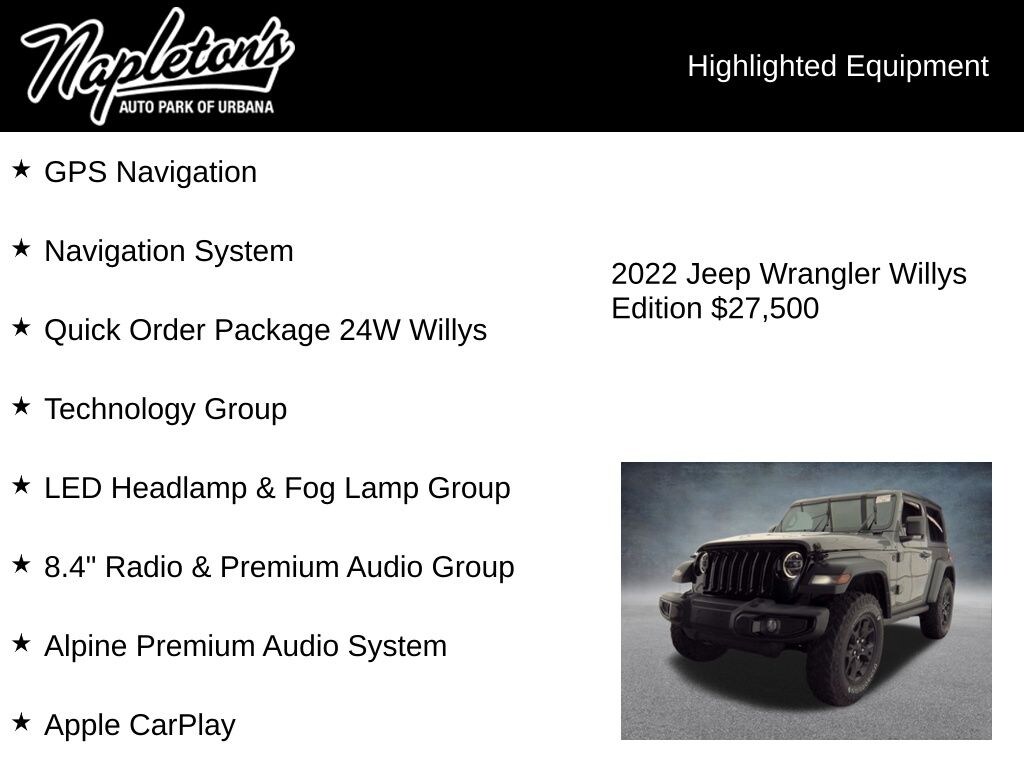 Used 2022 Jeep Wrangler Willys SUV