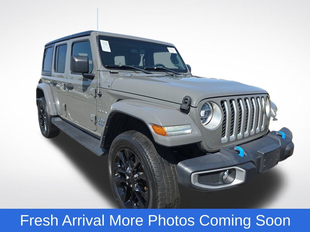 Used 2022 Jeep Wrangler Unlimited Sahara 4XE with VIN 1C4JJXP60NW227956 for sale in Urbana, IL